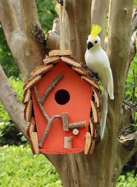 窝花园庭院园艺户外景观实木装阳台F86956SM院子布鸟置饰件摆鸟屋