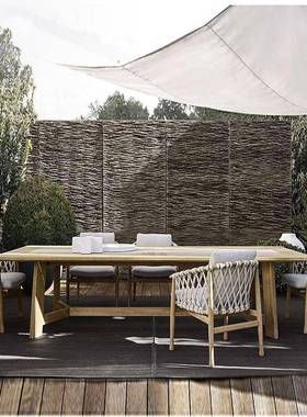 木户外休闲藤椅组合露台室实木绳53333三件套外阳台柚桌园椅花庭