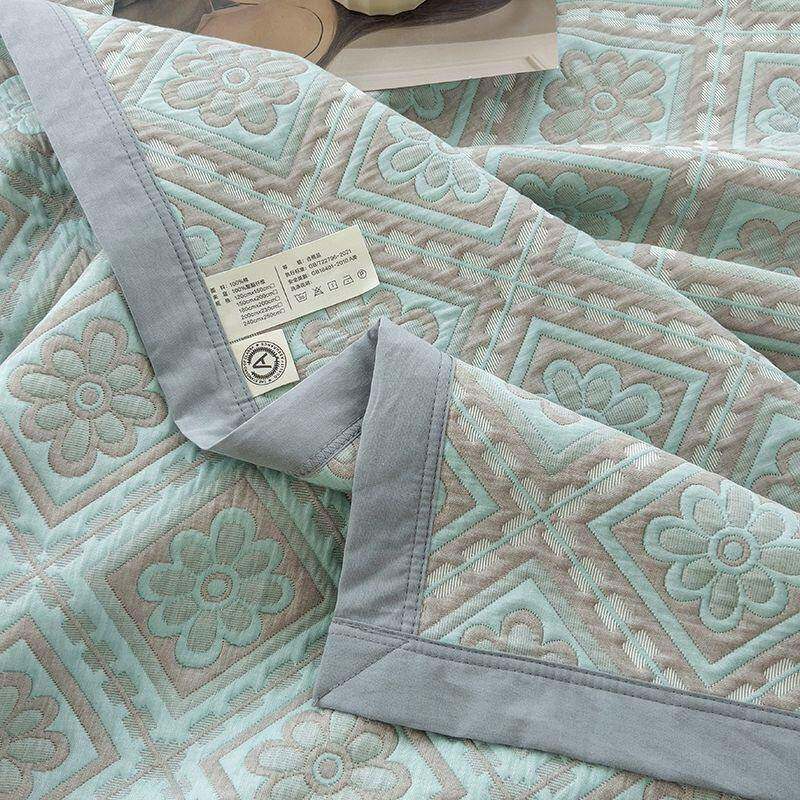 三层毛巾被纯棉纱布夏季盖毯被子双层纱布床单多层床盖三件套