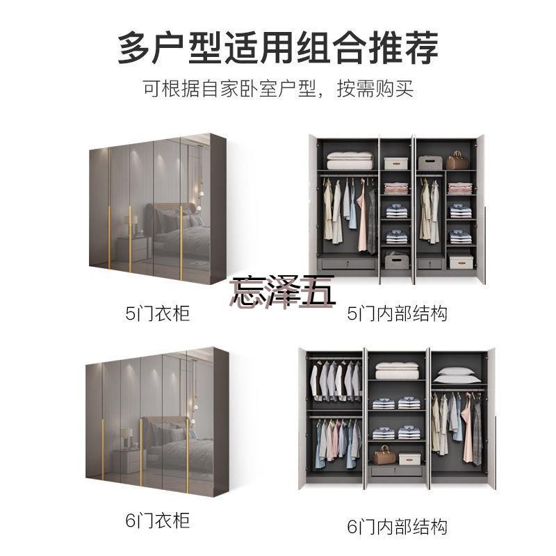 CGS轻奢衣柜家卧室现代简约UVP53260亮光烤漆衣柜带梳妆台一体用
