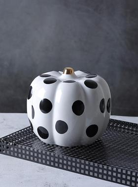 黑白点南摆件陶蔬菜水果SNE电视柜波玄瓷瓜关酒柜书柜床头柜软装