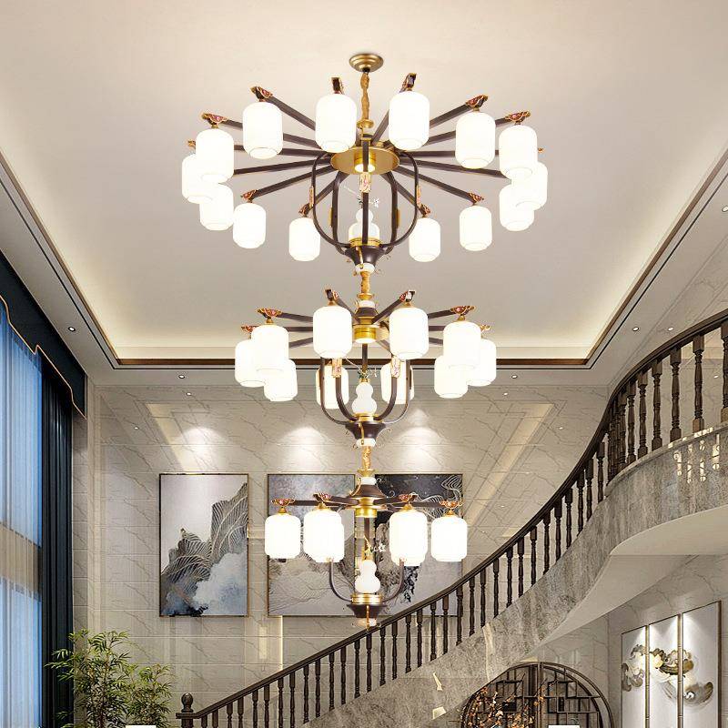 新中吊灯客厅灯包具224910式5新款国风铁艺餐厅间别墅自建房大吊