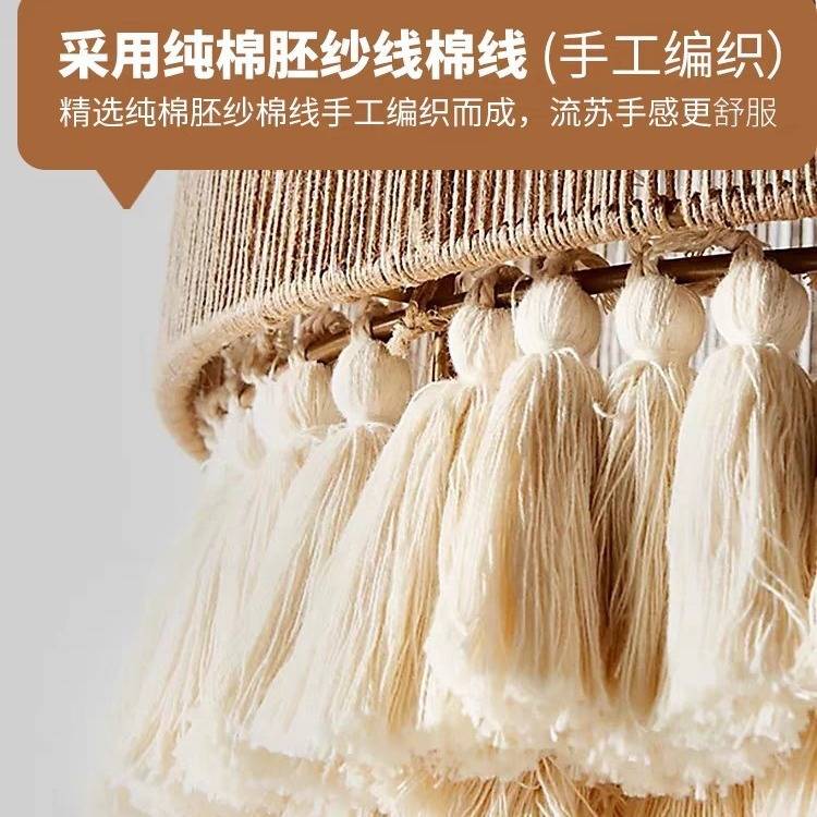 波西米亚复古吊灯客厅民宿酒店餐厅餐桌灯创意麻绳禅意茶室卧室灯