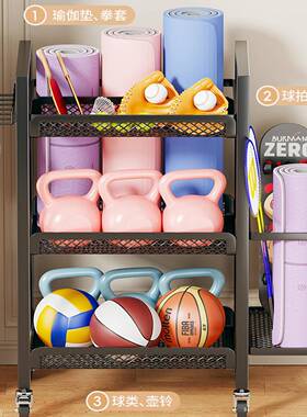 健器材车置物架小推收纳筐哑铃工具架泡UDO沫轴身整理架球拍示展