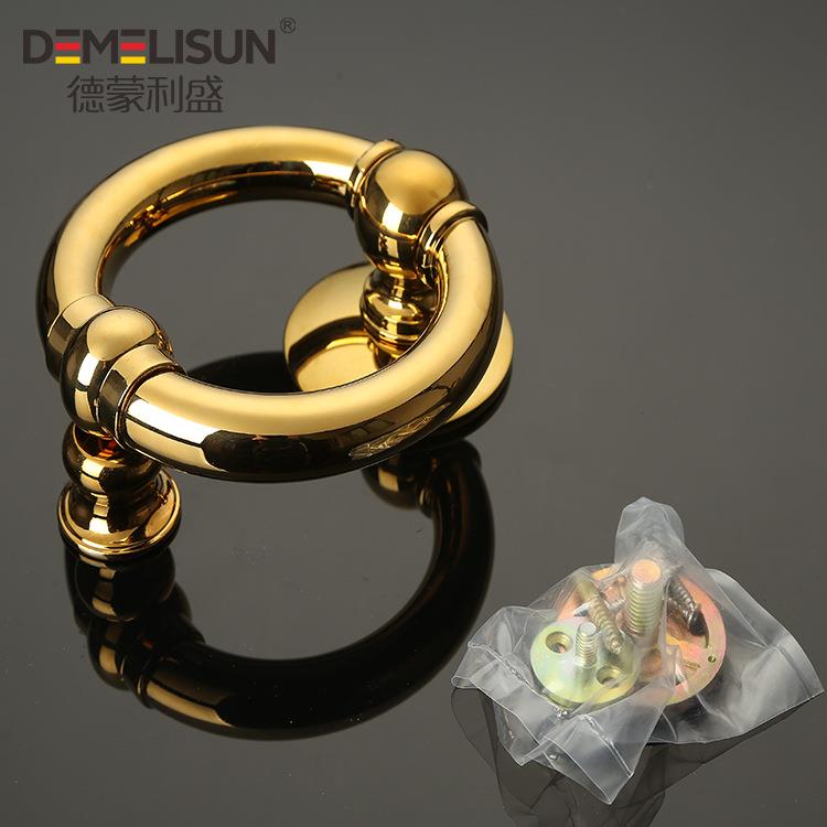 旺金意大利风格装式甲门丽铜门欧五敲门器金色M014青铜色敲门环