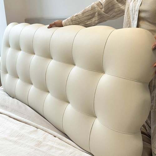 奶奶泡床头软包靠背改小造油风新床款榻F99S679M榻米无头靠垫皮革