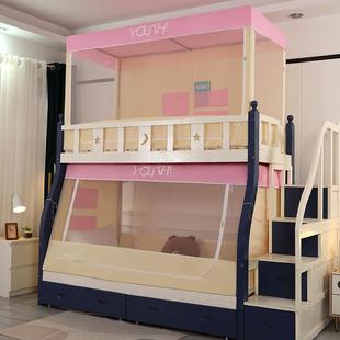 层母2XI8eV4x子床蚊帐新款 上下铺床童卡儿通子家用双床母松木床柜
