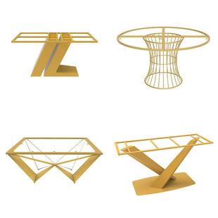 桌腿支架金脚属铁台艺吧腿办公议桌餐桌架会子圆形茶无品牌 几腿