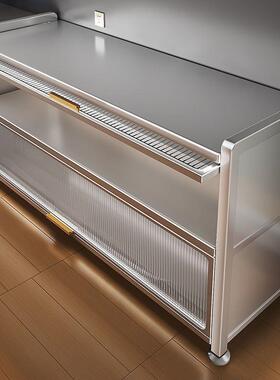 柜门微炉落地橱碗置物柜波多功能收纳柜厨房ABF多层置物架子带储