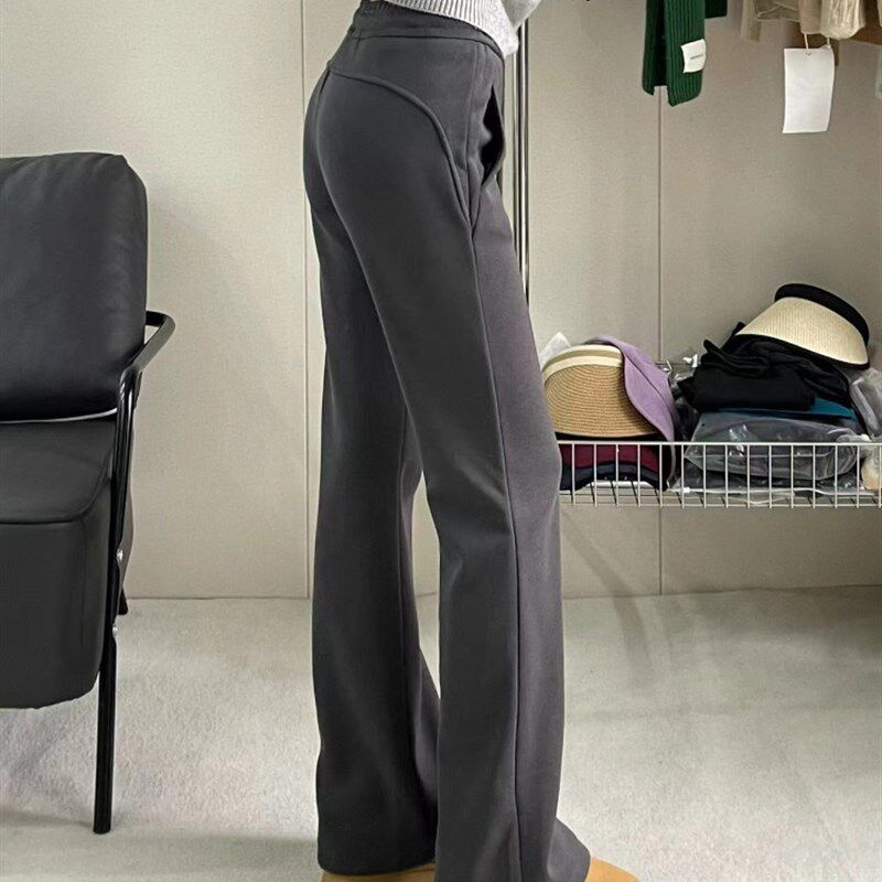 梨形身材休闲微喇裤女夏薄款大码胖mm运动卫裤遮胯弹力直筒喇叭裤