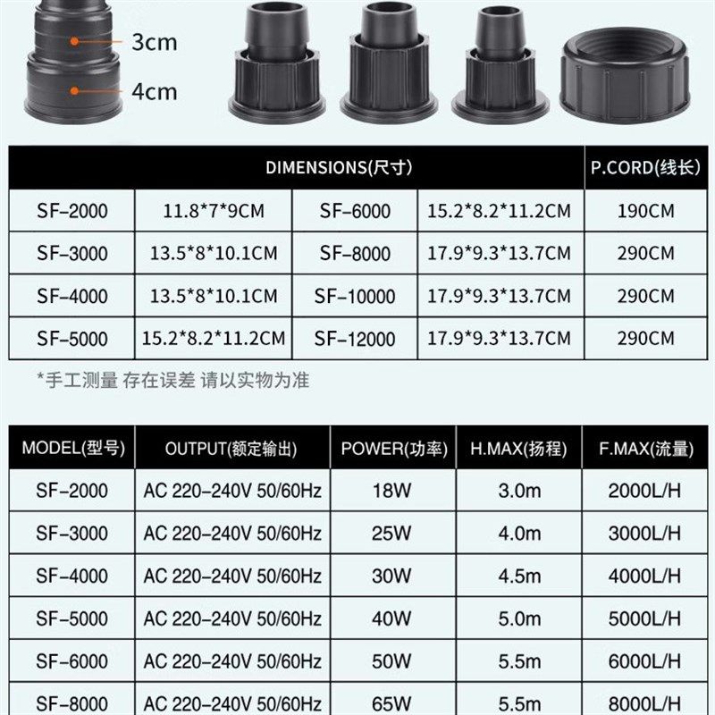 鱼缸智能变频潜水泵p鱼池小型静音循环泵养鱼大功率抽水过滤泵