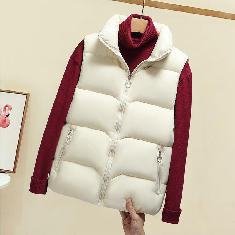 羽绒棉马甲女短款2023新款秋冬韩版宽松外穿棉衣马夹背心外套坎肩