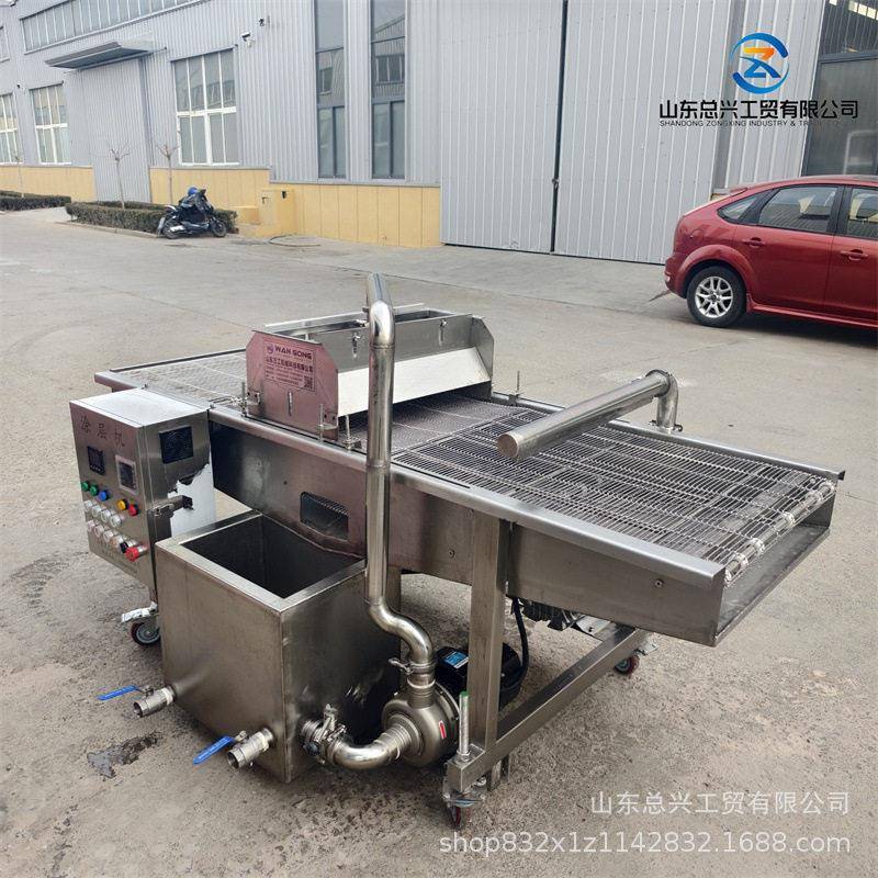 提拉米苏巧克力涂层机冻干草莓巧克力上浆机全自动淋喷式裹浆机