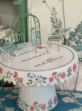 2021森得源秋季新款欧式客厅铁制碎花小摆台家Q居放置物装饰小桌