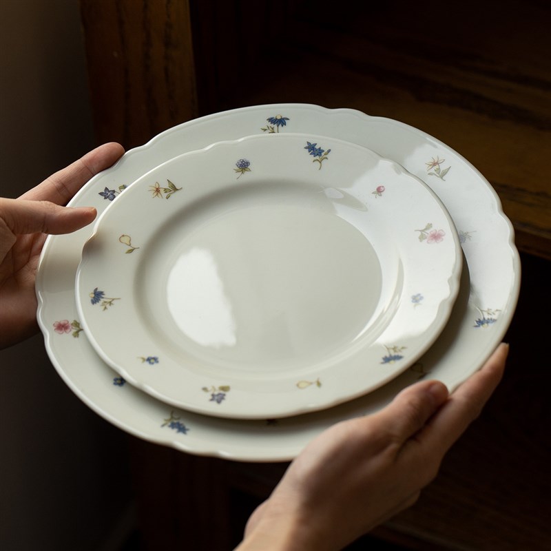 德国lma 彩色小花陶瓷碗西餐具平N盘汤碗沙拉碗意面盘