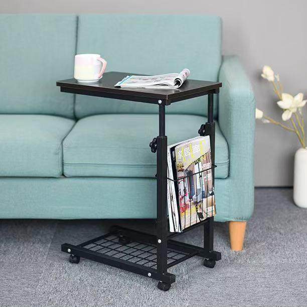 可移动升降床边桌家几用笔本桌宿舍床边书桌-记边桌茶几置物架