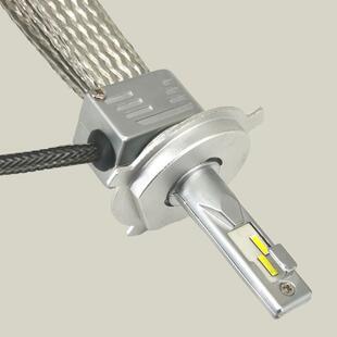 跨境爆款生产厂家编H4织带汽车铜LED大灯紫带汽车LED大前大灯灯