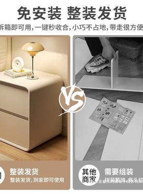 床头柜新15275款室家用实木卧床边风柜简约现代简易置奶油床头物
