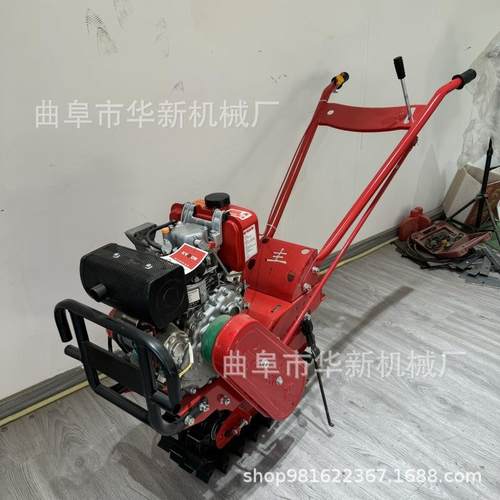 新款ECQ柴棚油多功能微耕机链轨式松土旋耕开微沟机大果园除草耕