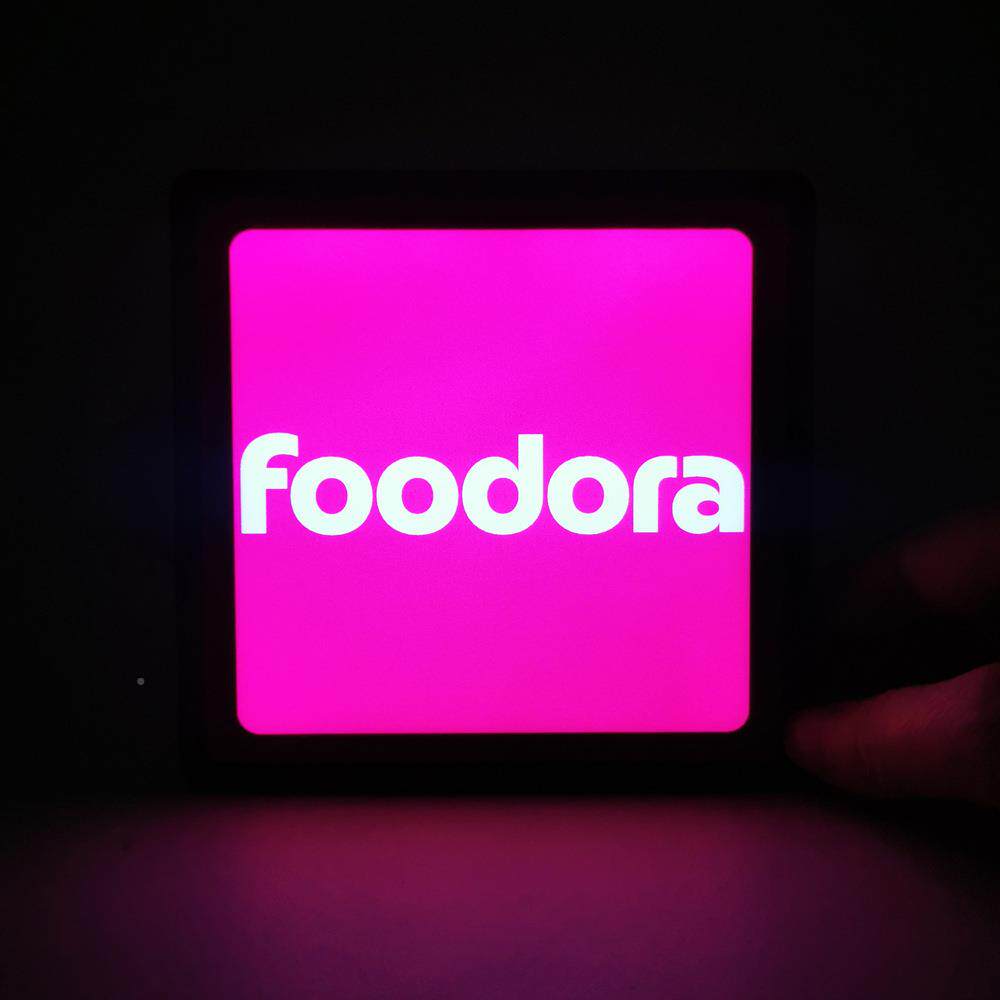 跨境电商LEDLED方牌车发光L贴OO发光车快餐外卖发光汽提示G牌快车