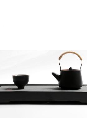 实简约用竹制茶盘长方排水家蓄水茶盘木平石板茶盘茶YHB1海茶台干