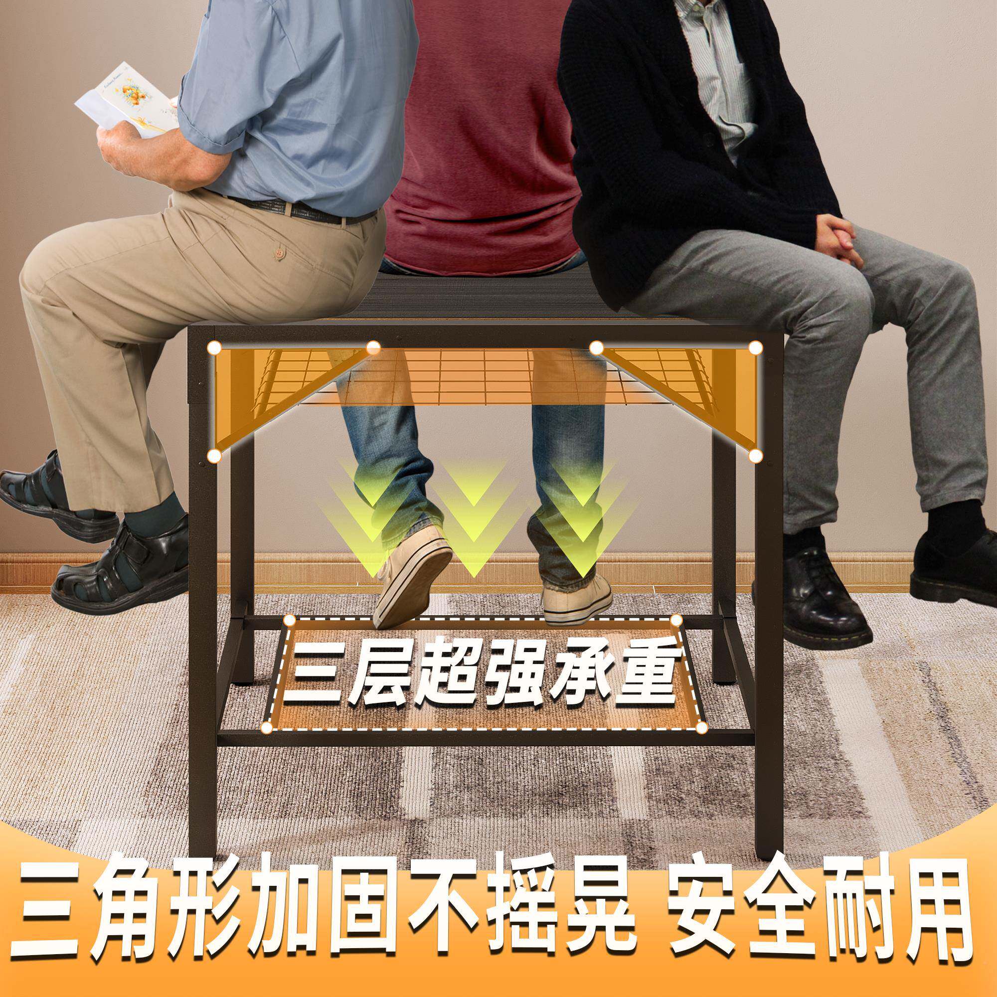 烤火桌子家用202新5款可折叠烤火架正方形取几桌冬季多功493能暖