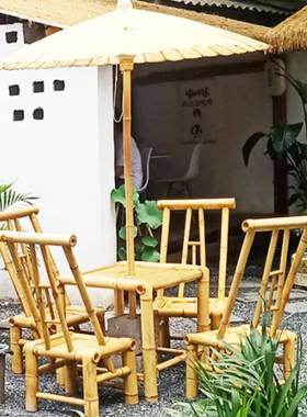 竹椅背椅VNH子靠家用竹凳围炉煮茶民罐宿罐茶老式竹餐椅儿童拍摄