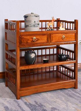 老榆木新中茶式实木餐柜边家用客厅桌F768MTMT置物靠墙边简约茶柜