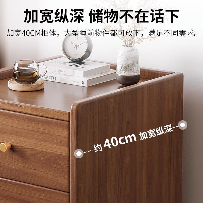 K*置物架F97S9889卧室现代简约小小头型实木色床边柜简易收纳物柜