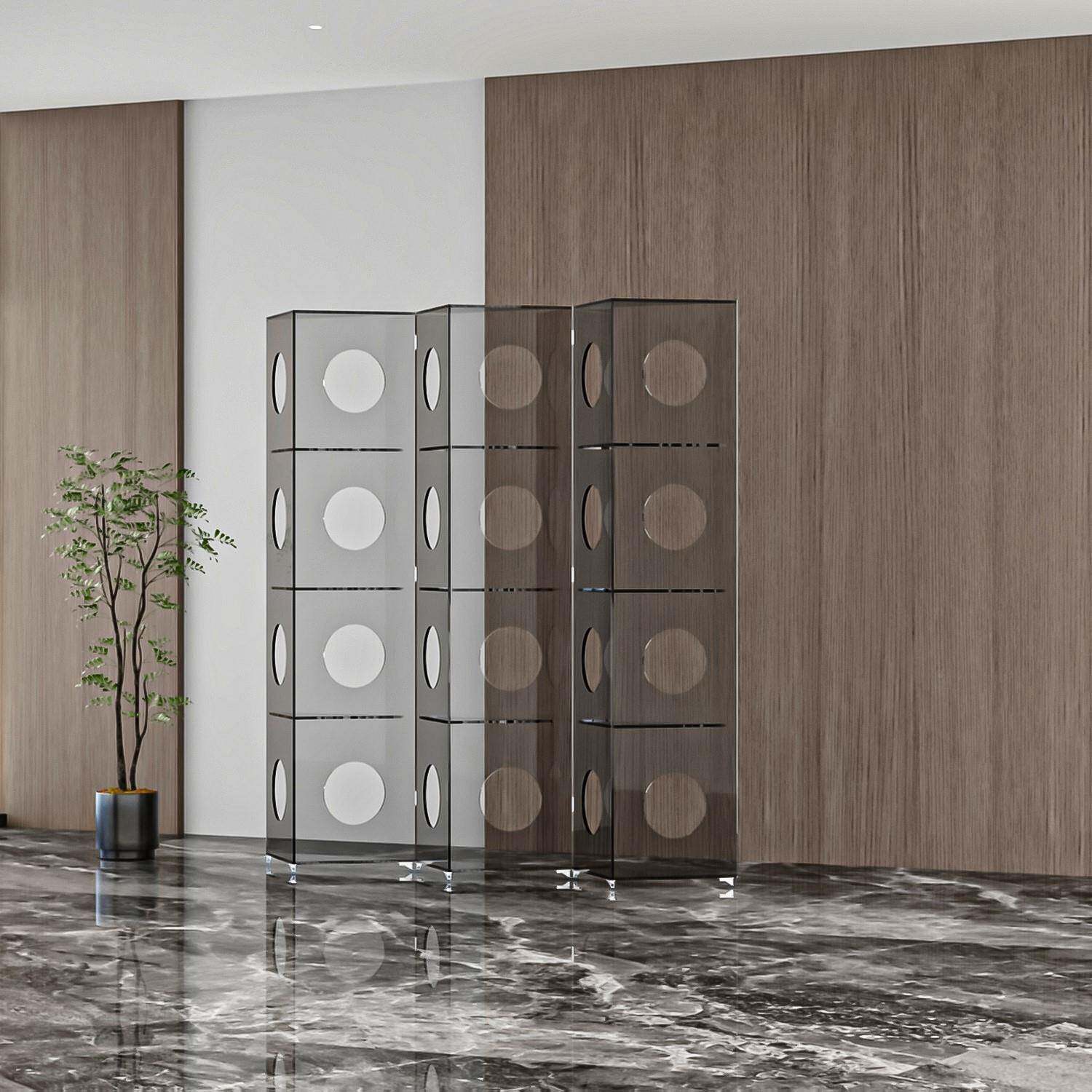 奢亚1克客力屏风隔断现代透简约厅可折叠移动遮轻挡半通玄关屏风