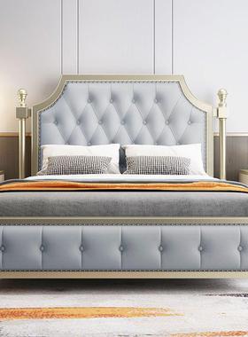 美式轻奢床现代简式约具公主风婚床全实木1家.8主米床双人卧WRZ意