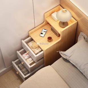 小型床UBZ头简柜约现代易夹缝极窄收纳柜用家卧室置物架迷你简床