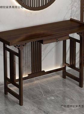 新中玄关桌客式厅复古玄条案中堂长条供桌现简约端景代GEZ台关台