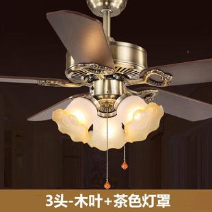 美式厅客吊扇灯式风扇6灯0HPH-LSC寸大风力欧仿古复古带电风扇的