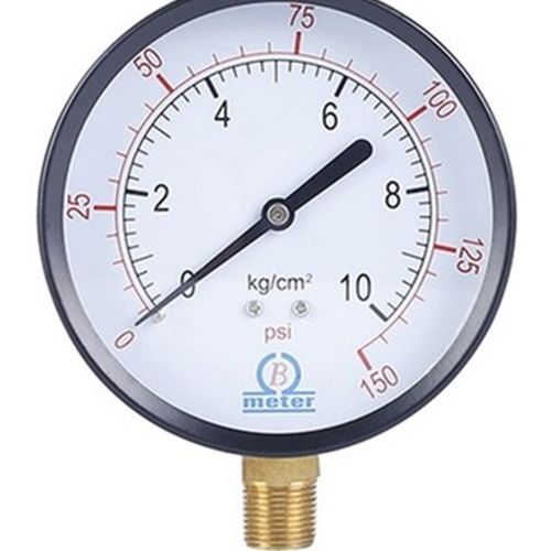 英文版径向气压表水压表Y-75/Y-100 0-10KG锅炉压力表3/8PT全规格