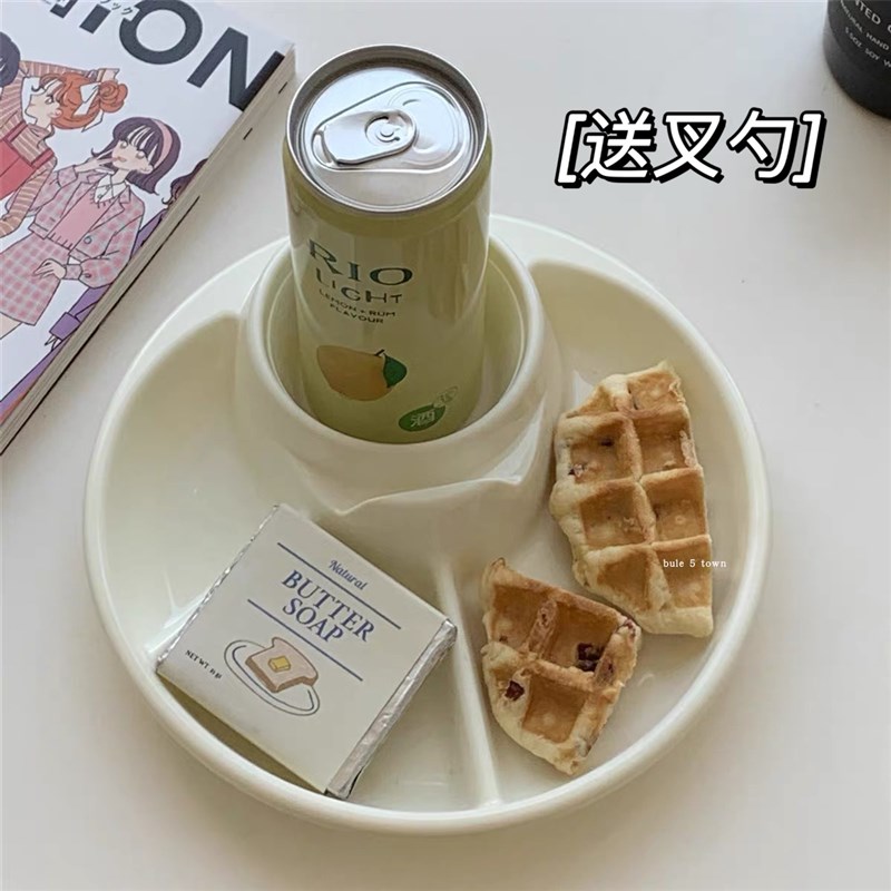 一人食ins风减肥分餐盘餐具分格塑料小食饮料餐盘日式便当盘