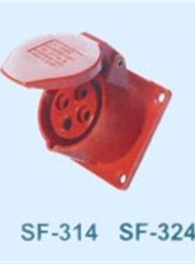SFE上丰工业插座SF-324 32A 四极暗装直座 IP44 四芯工业插座