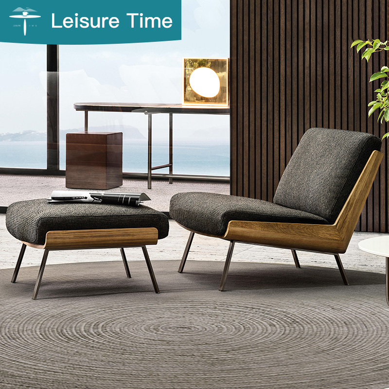 实木藤编沙发单人藤椅柚木中式户外懒人阳台休闲防水防晒茶几组合