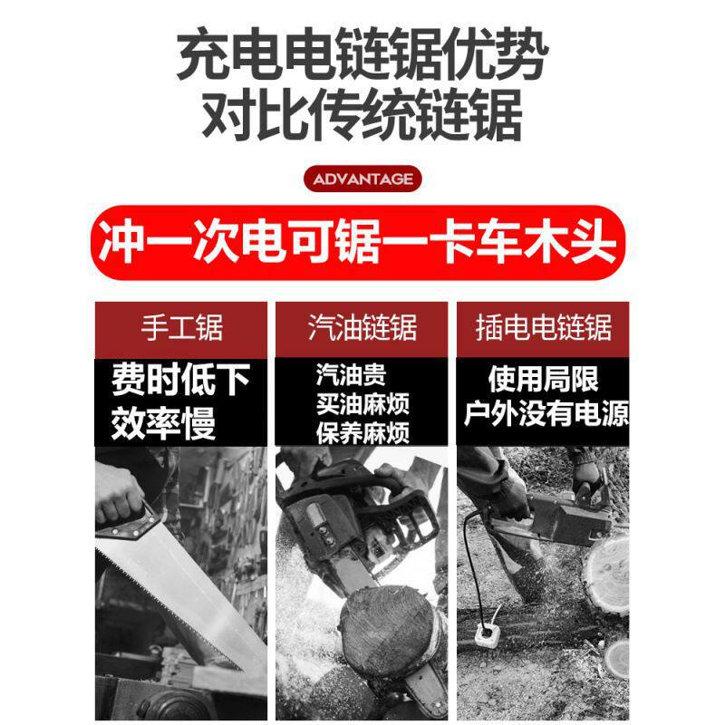 电动伐木锯小f型手持电动户外电锯家用大功率油锯充电式无线砍树