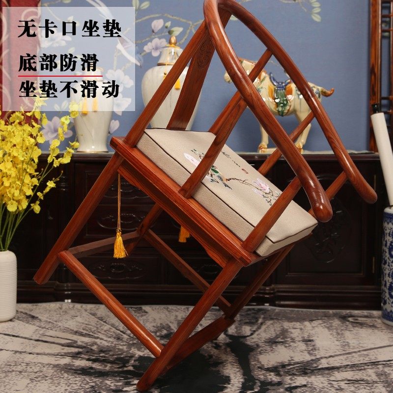 中式椅垫红木f椅子沙发圈椅餐桌茶椅坐垫冬季家用座椅垫子海绵棕
