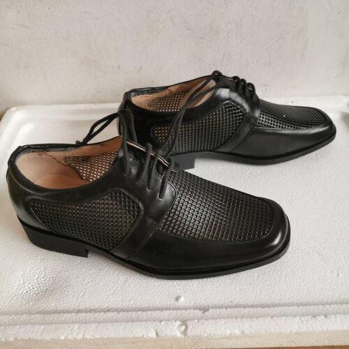 库存处理01内卫皮凉鞋男式老款方头系带低帮夏镂空透气皮鞋上线底