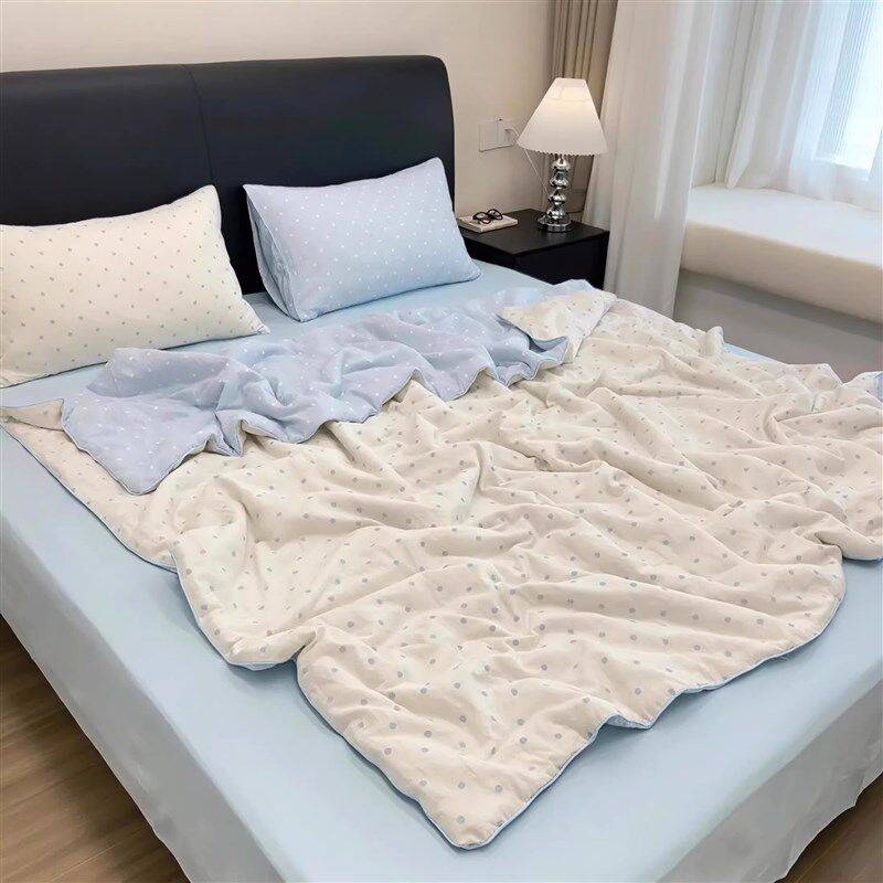 A类母婴全棉双层纱夏凉被q100%纯棉空调被四件套可机洗2025新款被