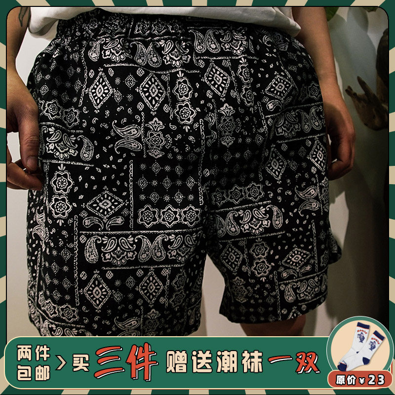 四角短裤男士家居裤衩睡裤春秋女阿罗裤家居短裤情侣纯棉宽松夏