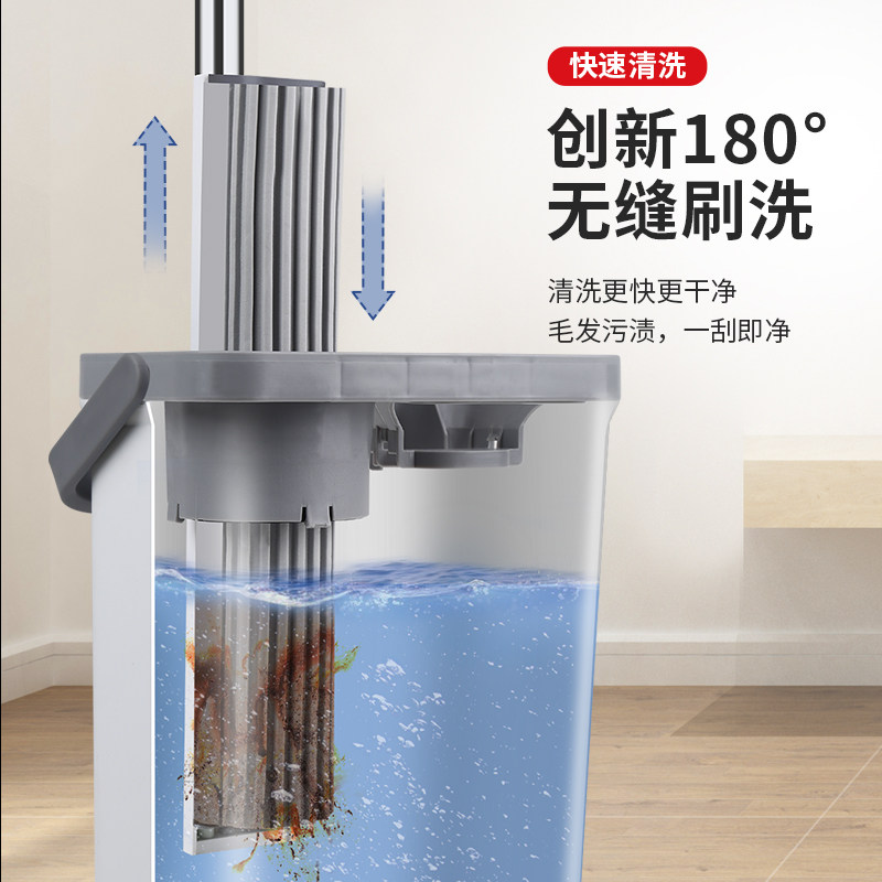 免手洗胶棉拖把家用懒人拖地瓷砖地拖吸水一拖干净V海绵挤水桶套