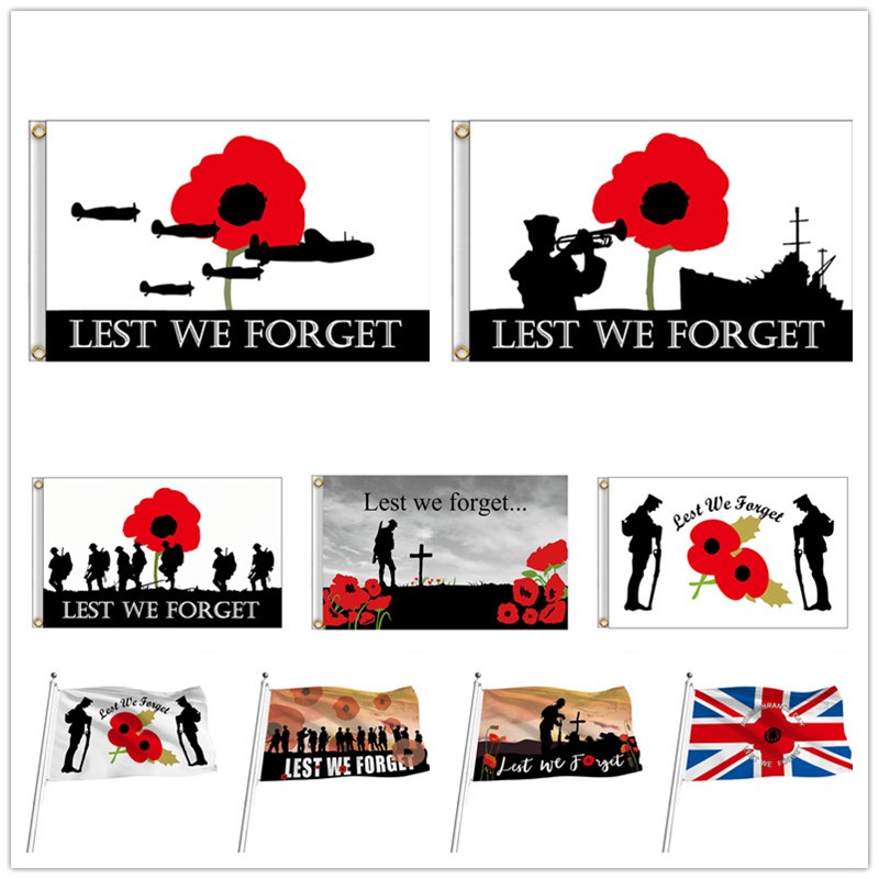 LEST WE FORGET 纪念老兵 旗帜 90*150cm