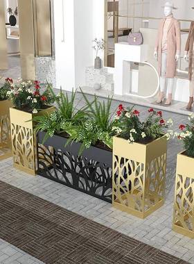 户外不锈钢花可移箱长方形隔断庭台院外动摆阳广场铁艺种植XWV槽