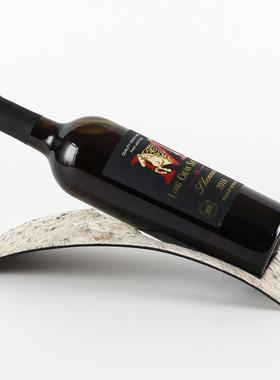 意式极简轻奢绒毛皮架革酒客厅置物装饰饰红酒IJT架样板酒柜酒店