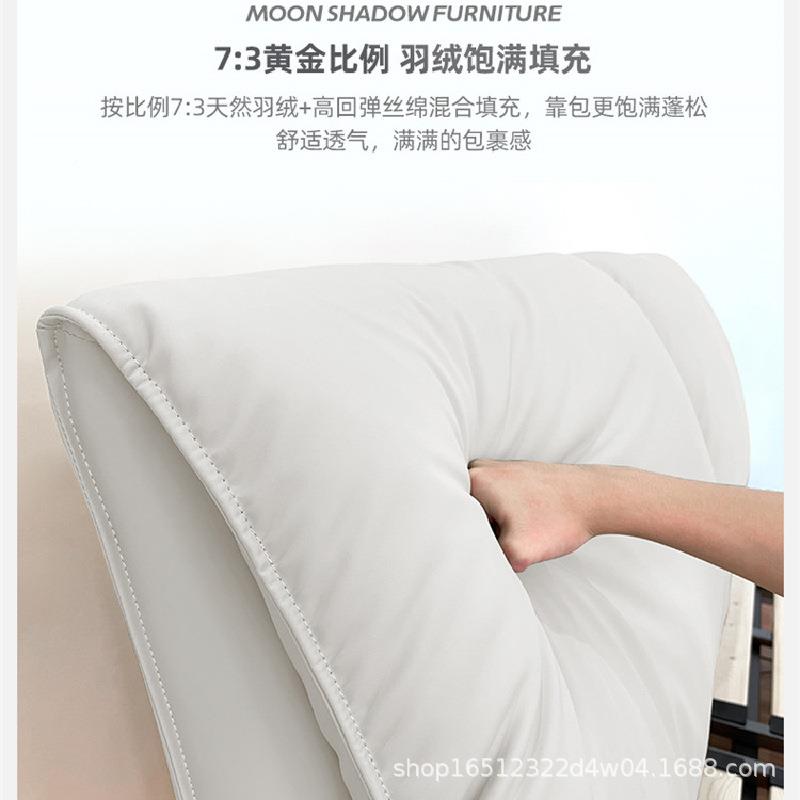 悬浮主床现奶代简约卧双羽43191绒油风带感应灯悬空人网红科技布