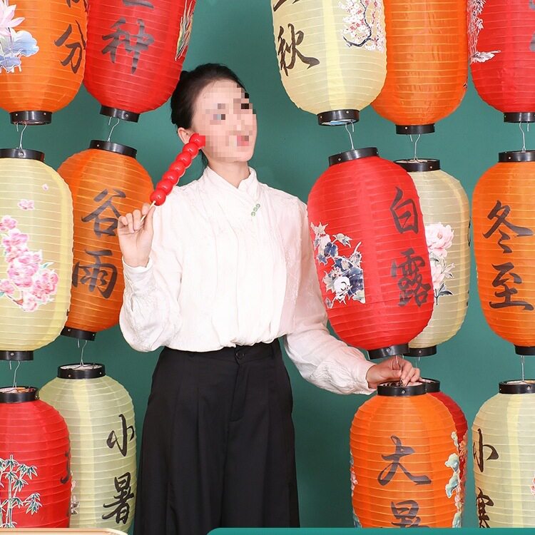 中式户外防水24节气灯笼定 制古风市集装饰连串挂饰发光国风极储