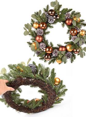 圣节挂件花环饰门挂HDH33232圣诞树酒店诞商场店面橱窗装藤条5壁